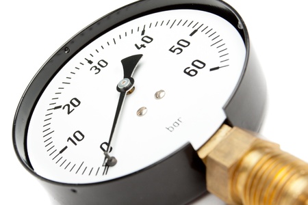 Pressure Gauge isolated On Whiteの写真素材