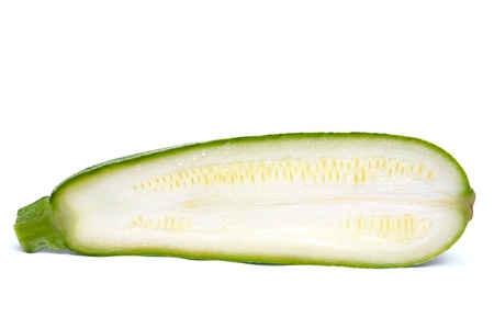 Zucchini isolated on white backgroundの写真素材