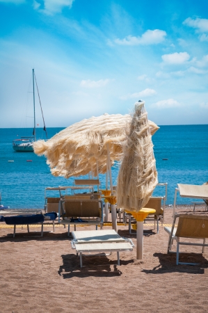 umbrellas at beachの写真素材