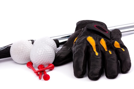 Golf Glove Ball tees and club の写真素材