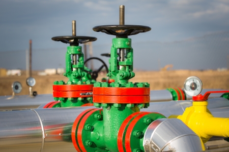 Oil Valve in the oil industryの写真素材