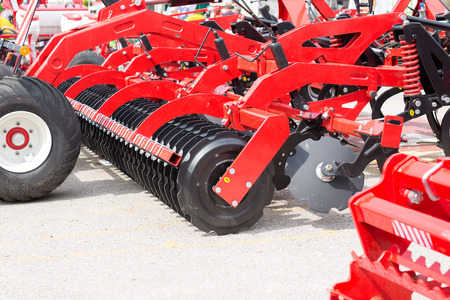 Equipment for agriculture, presented to an agricultural exhibition.