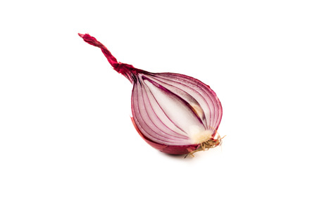 Red onion isolated on white backgroundの写真素材
