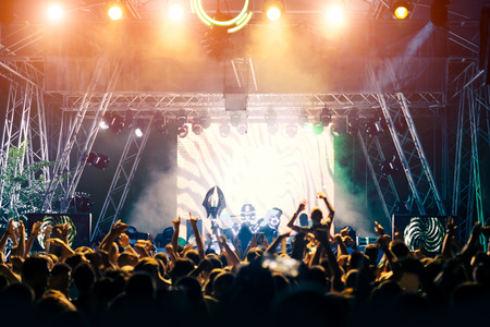 Crowd in a concertの写真素材