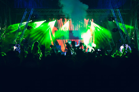 De-focused concert crowdの写真素材