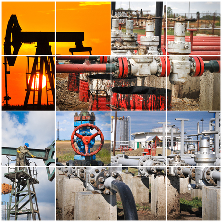 Oil And Gas Industry. Industrial. Manufacturing photo collageの写真素材