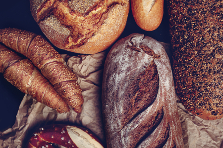 Assortment of baked bread.の写真素材