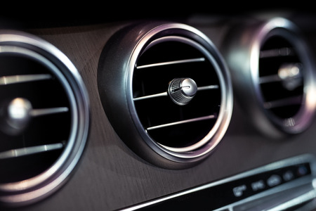 Close up car ventilation system and air conditioning