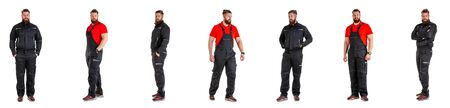 Set of professional worker isolated over white background.