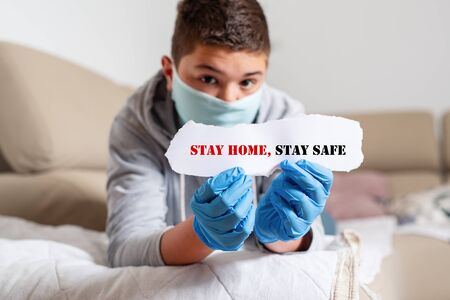 Coronavirus disease, COVID-19, social distancing, quarantine, self-quarantine, self-isolation concept.の写真素材