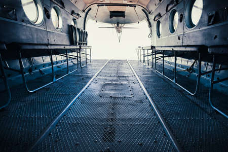 Interior shot of russian helicopterの写真素材
