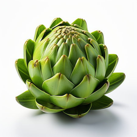Artichoke isolated on white background. Clipping path included.の素材