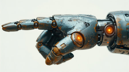 Robot hand closeup. Artificial intelligence concept. 3d renderingの素材