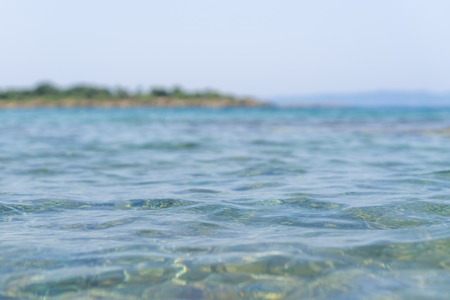 Sea water on sunny day, nature background. Ocean view on sunny summer day.の写真素材
