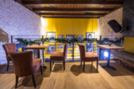 Blurred modern coffee shop for use as background. Cafe restaurant interiorの写真素材