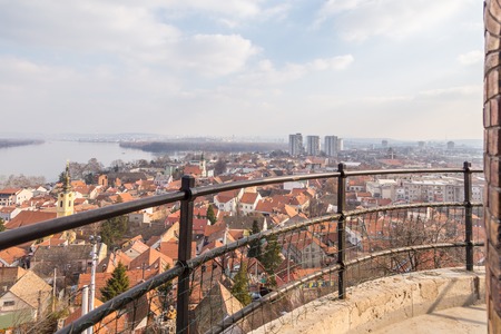 Cityscape of Zemun from Gardos tower with Belgrade in the background.の写真素材