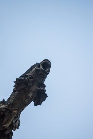 One of gargoyles of St. Vitus cathedral in Pragueの写真素材