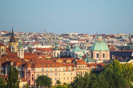 Cityscape of Prague, roofs of old town center.の写真素材