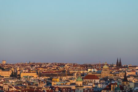 Cityscape of Prague, roofs of old town center.の写真素材