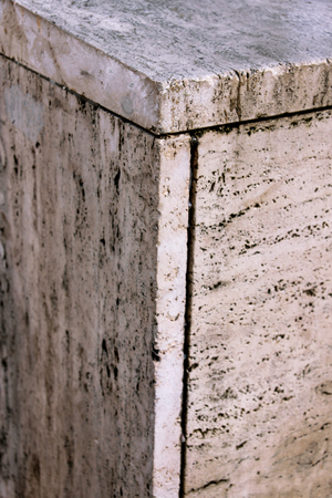 Architectural exterior marble stone wall texture in Budapest, Hungaryの写真素材