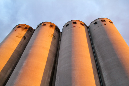 Grain terminal storage old silos, very rustic / Agricultural Silos in Belgrade, Serbia.の写真素材