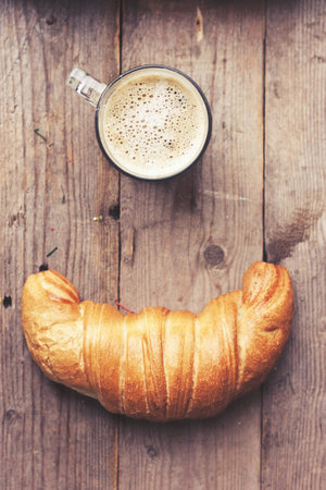 Croissant and Cappuccinoの写真素材