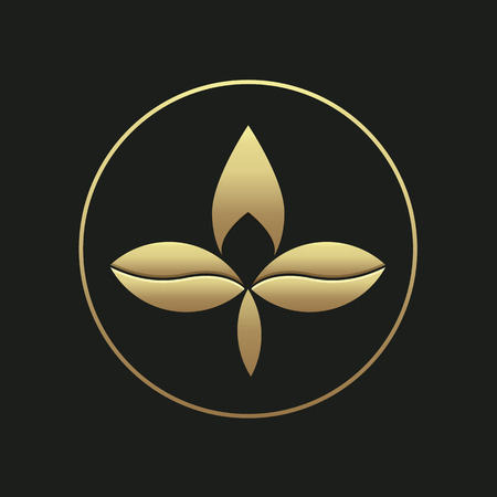 Three leaf gold gradient logotype template.のイラスト素材
