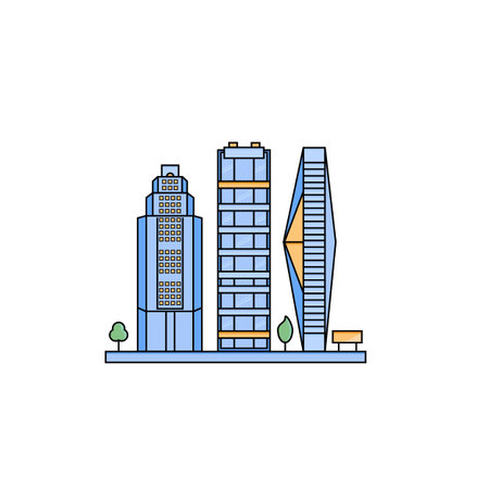 Buildings in smart city vector illustration.のイラスト素材
