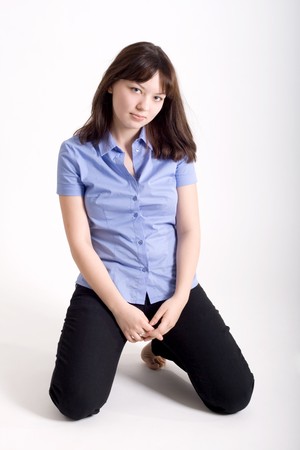 Portrait of a pretty girlの写真素材