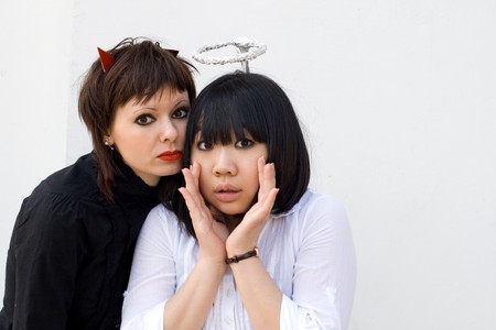 Angel and devilの写真素材