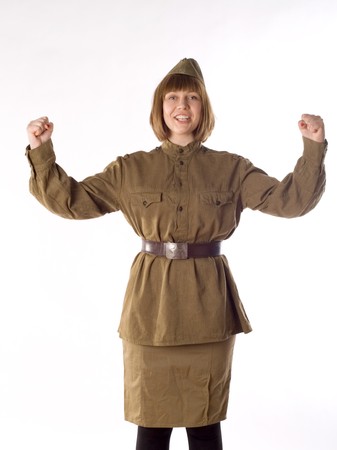 Studio portrait of a soldier の写真素材