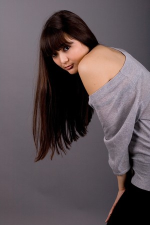 Closeup portrait of a beautiful womanの写真素材