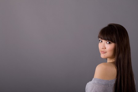 Closeup portrait of a beautiful womanの写真素材