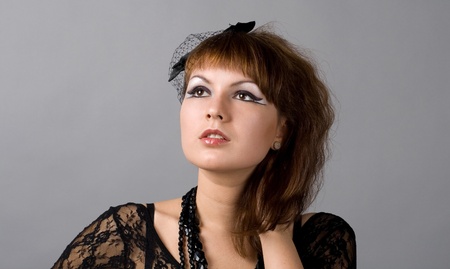 Closeup portrait of a sexy gothic girl
