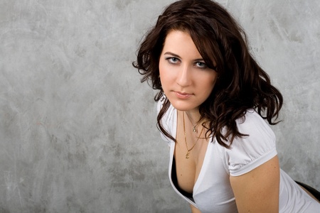 Studio portrait of a sexy girlの写真素材