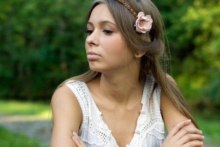 Portrait of a pretty girlの写真素材