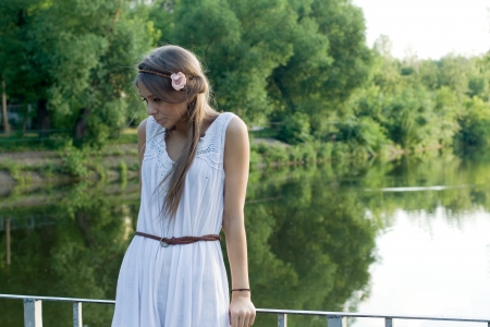 Portrait of a pretty girlの写真素材