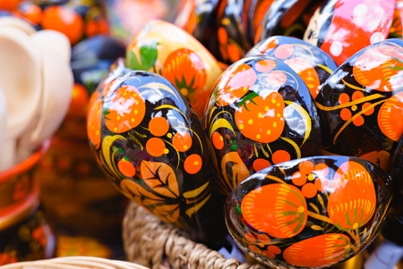 painted wooden spoonsの写真素材