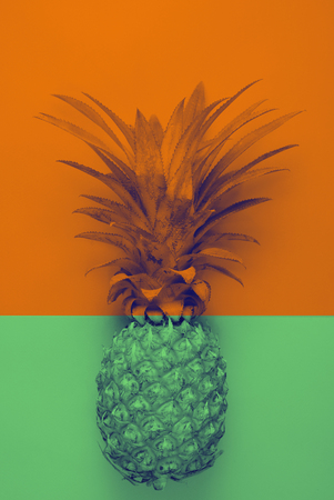 duotone, Fruit place for inscription, Pineapple Thai duotoneの写真素材