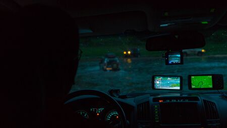 view from a car crossing a river