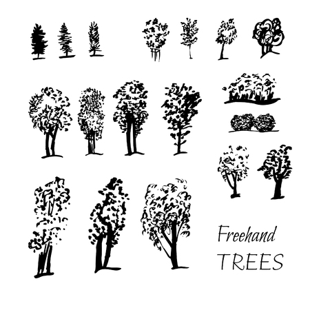 graphic tree setのイラスト素材