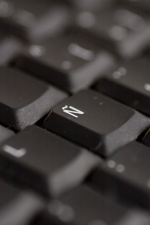Computer keyboard with a black designの写真素材