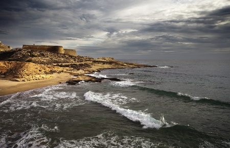 Sunset on the coast of the natural park of Cabo de Gataの写真素材