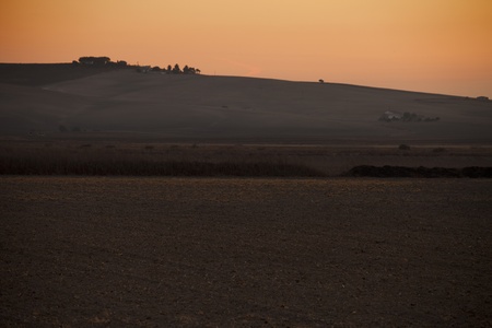 Sunrise in a countryside in the south of Spainの写真素材