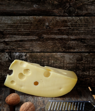  Edam cheese on the wooden table の写真素材