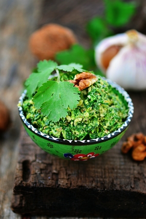 spinach pkhali.traditional georgian appetizerの写真素材