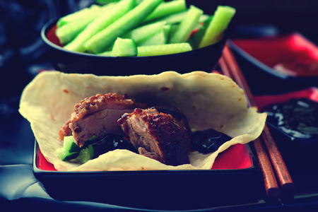 Peking Duck . Chinese cuisine. selective focus.image is tintedの写真素材