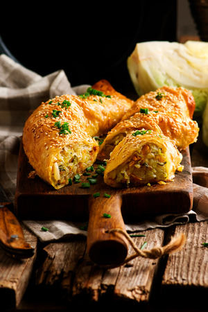 Cabbage strudel.selective focus. style rusticの写真素材