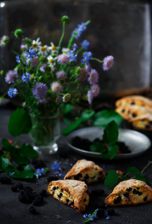 Mulberry Scones.style vintage.selective focusの写真素材