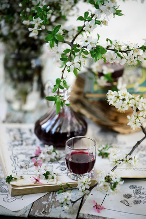 Thorny liquor in the glasses. style vintage. selective focusの写真素材